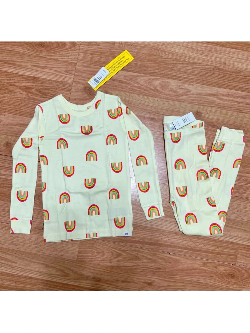Gap Yellow Kids' Rainbow Print Pajama Set